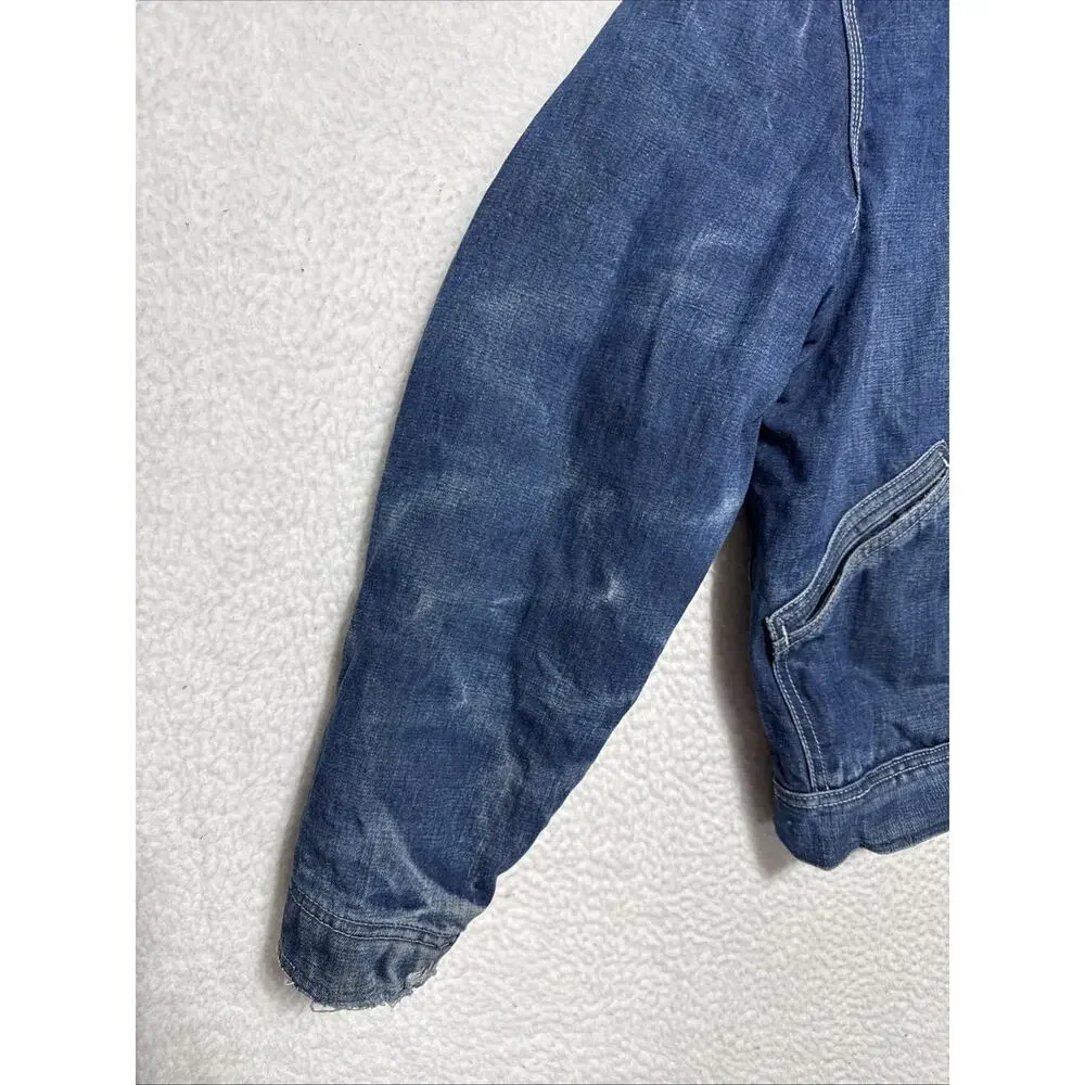 ViTG 70s Lee Men's Model 91-B Sanporized Full Zip Quilted Lined Denim Jacket Lg.